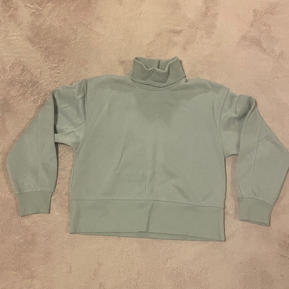 Zara Light Green Ribbed Turtleneck